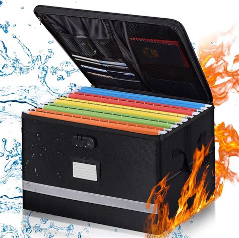 YIYITOOLS Fireproof Document Box with Carrying Handle, 